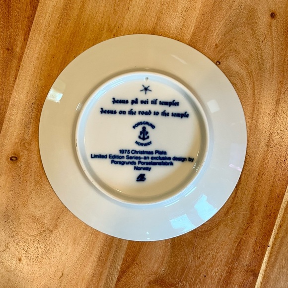 Blue Decorative Plate with 1975 Design - Picture 2 of 2